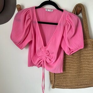 Puff sleeve adjustable Crop top